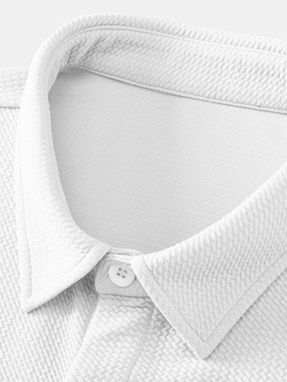 Muscle Fit Textured Button Up Shirt