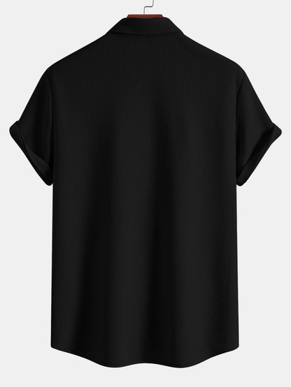 Muscle Fit Textured Button Up Shirt