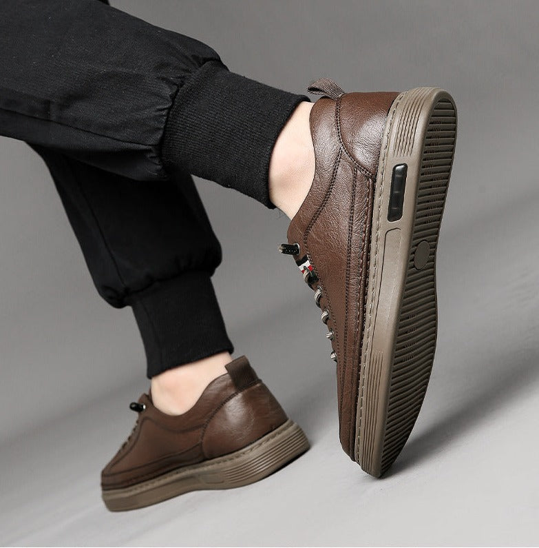 DEBARLAX  | Baskets Décontractées en Cuir Véritable Vinny