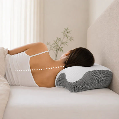 ConfortoVita Travesseiro Ortopédico Cervical Ergonômico Memory Foam 63x37x13cm