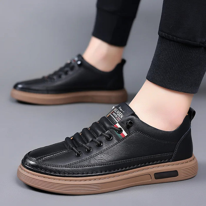 DEBARLAX  | Baskets Décontractées en Cuir Véritable Vinny